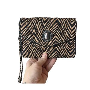 Vera Bradley Wristlet Clutch Wallet Your Turn Smartphone Brown Black  6.25" x 5"